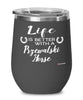 Funny Przewalski Horse Wine Glass Life Is Better With A Przewalski Horse 12oz Stainless Steel Black