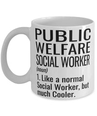 Funny Public Welfare Social Worker Mug Like A Normal Social Worker But Much Cooler Coffee Cup 11oz 15oz White