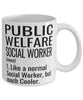 Funny Public Welfare Social Worker Mug Like A Normal Social Worker But Much Cooler Coffee Cup 11oz 15oz White