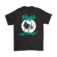 Funny Pug Shirt Pugs Not Drugs Gildan Mens T-Shirt