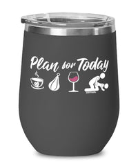 Funny Punchball Wine Glass Adult Humor Plan For Today Punchball 12oz Stainless Steel Black