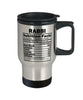 Funny Rabbi Nutrition Facts Travel Mug 14oz Stainless Steel