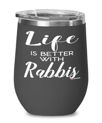 Funny Rabbi Wine Glass Life Is Better With Rabbis 12oz Stainless Steel Black