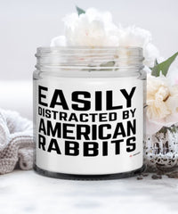 Funny Rabbit Candle Easily Distracted By American Rabbits 9oz Vanilla Scented Candles Soy Wax