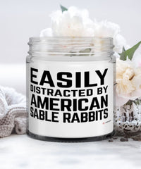 Funny Rabbit Candle Easily Distracted By American Sable Rabbits 9oz Vanilla Scented Candles Soy Wax