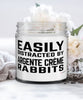 Funny Rabbit Candle Easily Distracted By Argente Creme Rabbits 9oz Vanilla Scented Candles Soy Wax
