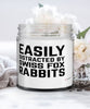 Funny Rabbit Candle Easily Distracted By Swiss Fox Rabbits 9oz Vanilla Scented Candles Soy Wax