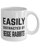 Funny Rabbit Mug Easily Distracted By Beige Rabbits Coffee Mug 11oz White