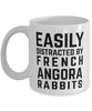 Funny Rabbit Mug Easily Distracted By French Angora Rabbits Coffee Mug 11oz White
