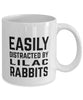 Funny Rabbit Mug Easily Distracted By Lilac Rabbits Coffee Mug 11oz White