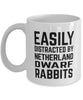 Funny Rabbit Mug Easily Distracted By Netherland Dwarf Rabbits Coffee Mug 11oz White
