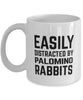 Funny Rabbit Mug Easily Distracted By Palomino Rabbits Coffee Mug 11oz White