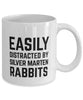 Funny Rabbit Mug Easily Distracted By Silver Marten Rabbits Coffee Mug 11oz White