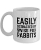 Funny Rabbit Mug Easily Distracted By Swiss Fox Rabbits Coffee Mug 11oz White