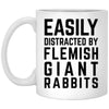 Funny Rabbit Mug Gift Easily Distracted By Flemish Giant Rabbits Coffee Cup 11oz White XP8434