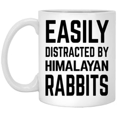 Funny Rabbit Mug Gift Easily Distracted By Himalayan Rabbits Coffee Cup 11oz White XP8434