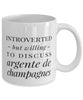 Funny Rabbit Mug Introverted But Willing To Discuss Argente De Champagnes Coffee Mug 11oz White