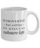 Funny Rabbit Mug Introverted But Willing To Discuss Cashmere Lops Coffee Mug 11oz White