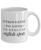 Funny Rabbit Mug Introverted But Willing To Discuss English Spots Coffee Mug 11oz White