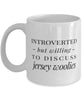 Funny Rabbit Mug Introverted But Willing To Discuss Jersey Woolies Coffee Mug 11oz White