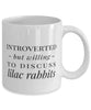 Funny Rabbit Mug Introverted But Willing To Discuss Lilac Rabbits Coffee Mug 11oz White