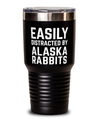 Funny Rabbit Tumbler Easily Distracted By Alaska Rabbits Tumbler 30oz Stainless Steel