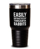 Funny Rabbit Tumbler Easily Distracted By Thrianta Rabbits Tumbler 30oz Stainless Steel