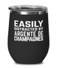 Funny Rabbit Wine Tumbler Easily Distracted By Argente De Champagnes Stemless Wine Glass 12oz Stainless Steel