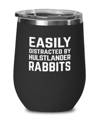 Funny Rabbit Wine Tumbler Easily Distracted By Hulstlander Rabbits Stemless Wine Glass 12oz Stainless Steel