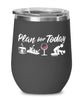 Funny Rafter Wine Glass Adult Humor Plan For Today White Water Rafting 12oz Stainless Steel Black