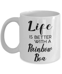 Funny Rainbow Boa Snake Mug Life Is Better With A Rainbow Boa Coffee Cup 11oz 15oz White
