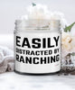 Funny Rancher Candle Easily Distracted By Ranching 9oz Vanilla Scented Candles Soy Wax