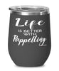 Funny Rappeller Abseiling Wine Glass Life Is Better With Rappelling 12oz Stainless Steel Black