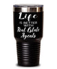 Funny Real Estate Agent Tumbler Life Is Better With Real Estate Agents 30oz Stainless Steel Black