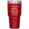 Funny Receptionist Tumbler Being A Receptionist Is Easy Like Riding A Bike Except The Bike Is On Fire Laser Etched 30oz Stainless Steel