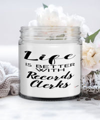 Funny Records Clerk Candle Life Is Better With Records Clerks 9oz Vanilla Scented Candles Soy Wax