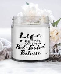 Funny Red-footed Tortoise Candle Life Is Better With A Red-footed Tortoise 9oz Vanilla Scented Candles Soy Wax