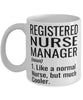 Funny Registered Nurse Manager Mug Like A Normal Nurse But Much Cooler Coffee Cup 11oz 15oz White