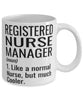 Funny Registered Nurse Manager Mug Like A Normal Nurse But Much Cooler Coffee Cup 11oz 15oz White