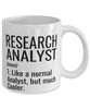 Funny Research Analyst Mug Like A Normal Analyst But Much Cooler Coffee Cup 11oz 15oz White