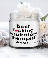 Funny Respiratory Therapist Candle B3st F-cking Respiratory Therapist Ever 9oz Vanilla Scented Candles Soy Wax