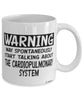 Funny Respiratory Therapist Mug Warning May Spontaneously Start Talking About Cardiopulmonary System Coffee Cup White
