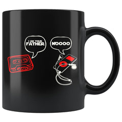 Funny Retro Cassette MP3 Player Mug Im Your Father Nooo 11oz Black Coffee Mugs