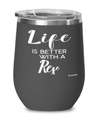 Funny Rex Rabbit Wine Glass Life Is Better With A Rex 12oz Stainless Steel Black