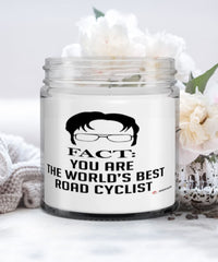 Funny Road Cycling Candle Fact You Are The Worlds B3st Road Cyclist 9oz Vanilla Scented Candles Soy Wax