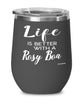 Funny Rosy Boa Snake Wine Glass Life Is Better With A Rosy Boa 12oz Stainless Steel Black