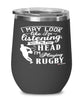 Funny Rugby Wine Glass I May Look Like I'm Listening But In My Head I'm Playing Rugby 12oz Stainless Steel Black