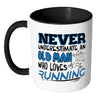 Funny Runners Mug Never Underestimate An Old Man White 11oz Accent Coffee Mugs