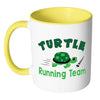 Funny Runners Mug Turtle Running Team White 11oz Accent Coffee Mugs