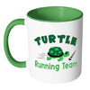 Funny Runners Mug Turtle Running Team White 11oz Accent Coffee Mugs